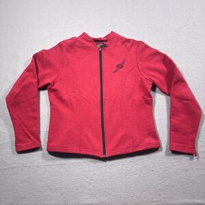 Harley Davidson Sweatshirt Women Medium‎ Silver for Her Zip Up Red Motorcycles